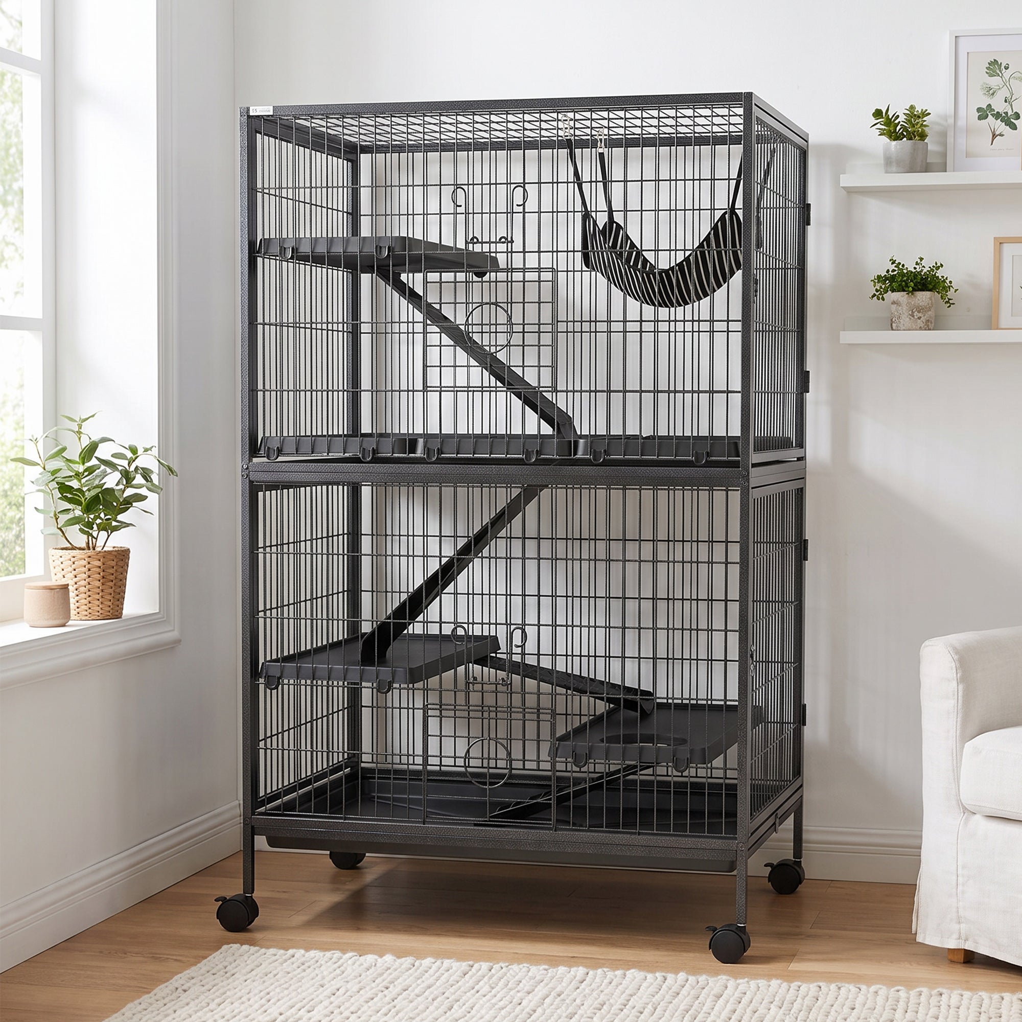Pawhut Jaula Para Animales Acero, Pp 80X52x128 Cm Gris/Oscuro , Leroy Merlin