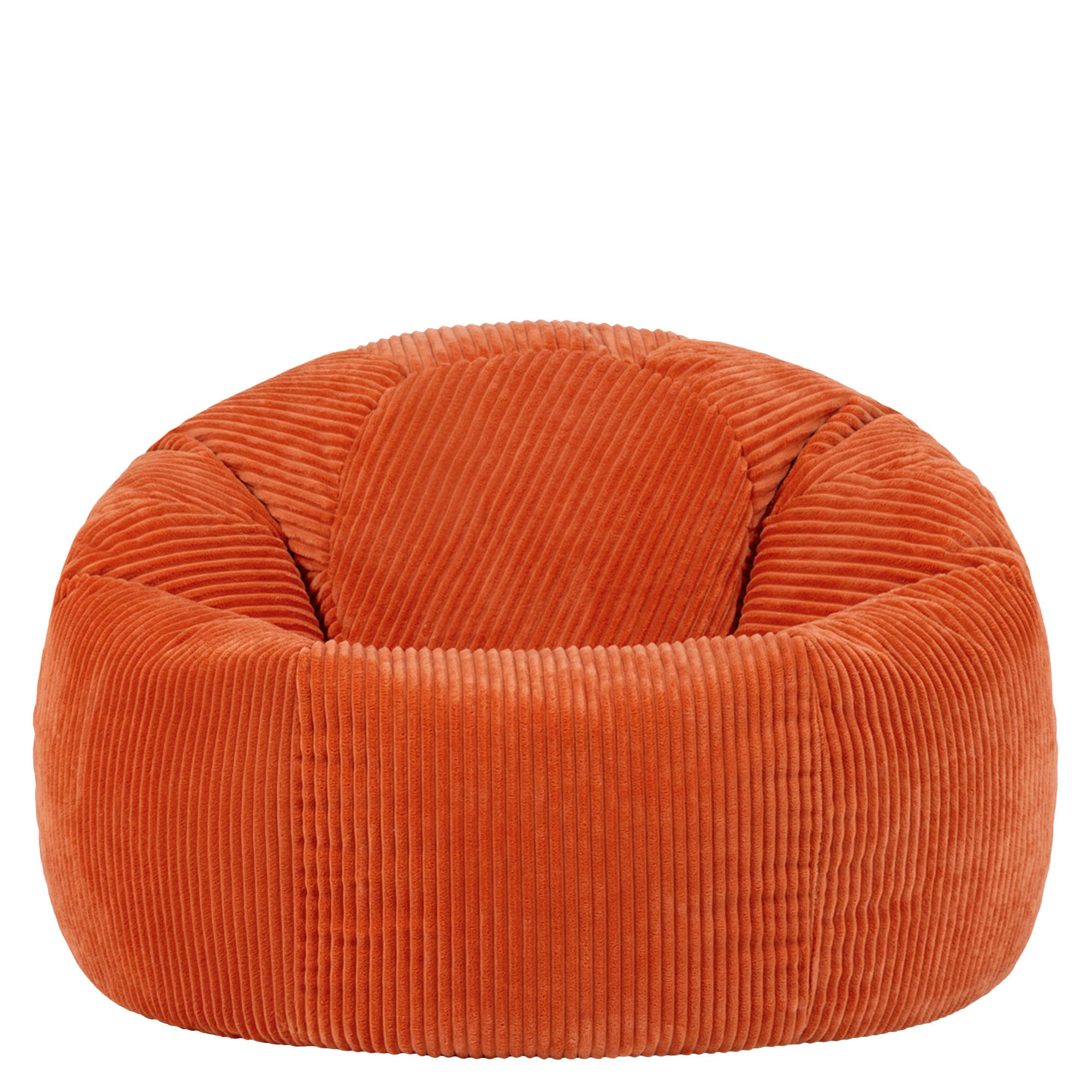 Pouf fauteuil Icon velours côtelé orange terracotta, salon, chambre, 85x85cm, Made in Allemagne, Oeko-Tex® - 4