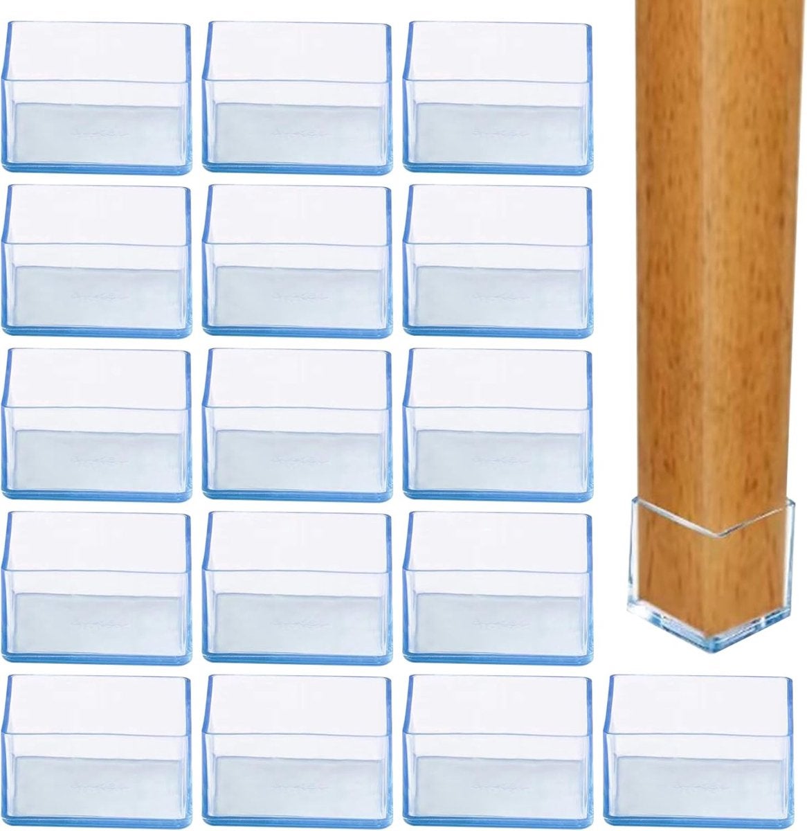 Set de 20 capace de scaun din cauciuc moale– Protecții dreptunghiulare pentru picioarele scaunelor– Antiderapante, absorbante de șocuri 20buc