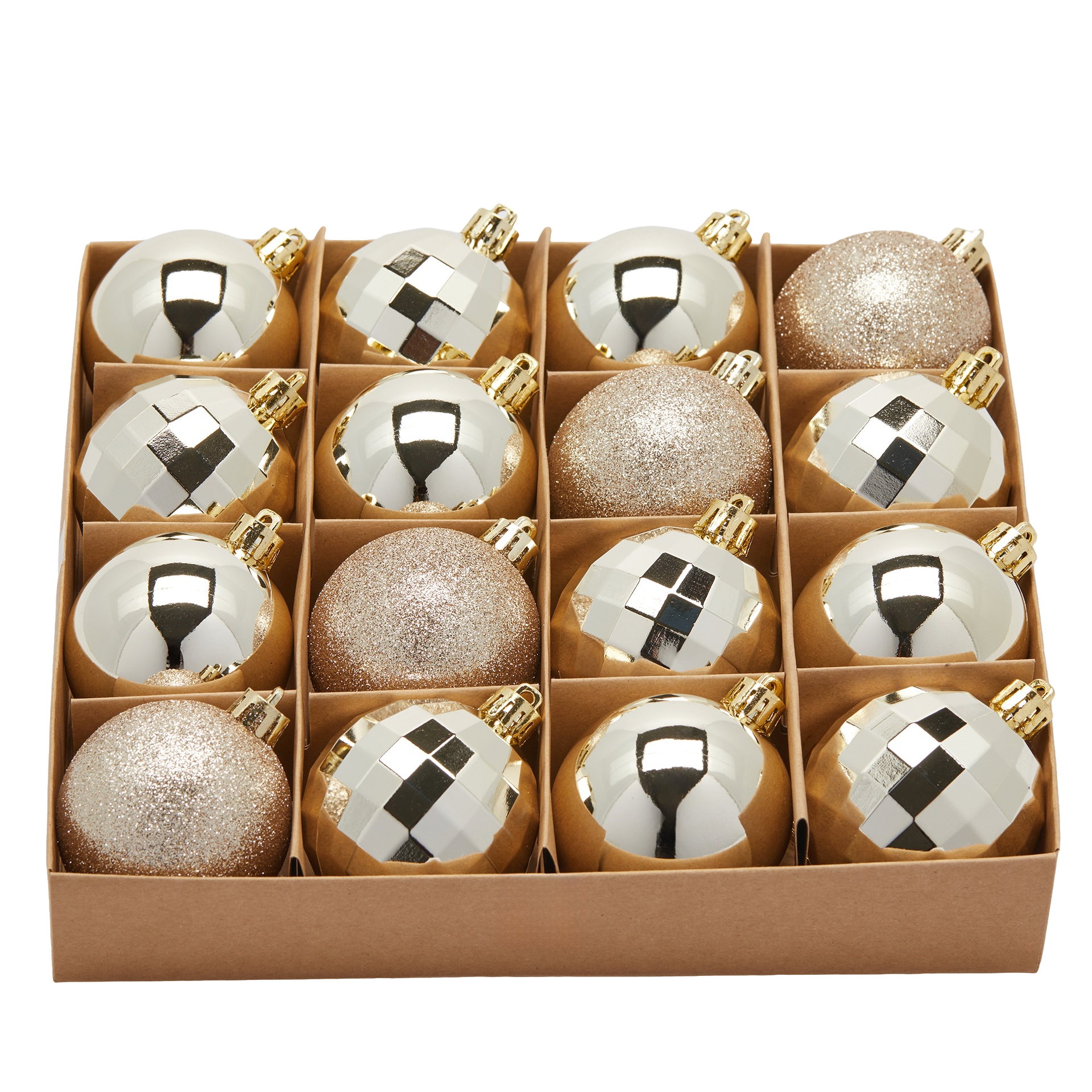 Corona di Natale 38 cm con Palline Champagne