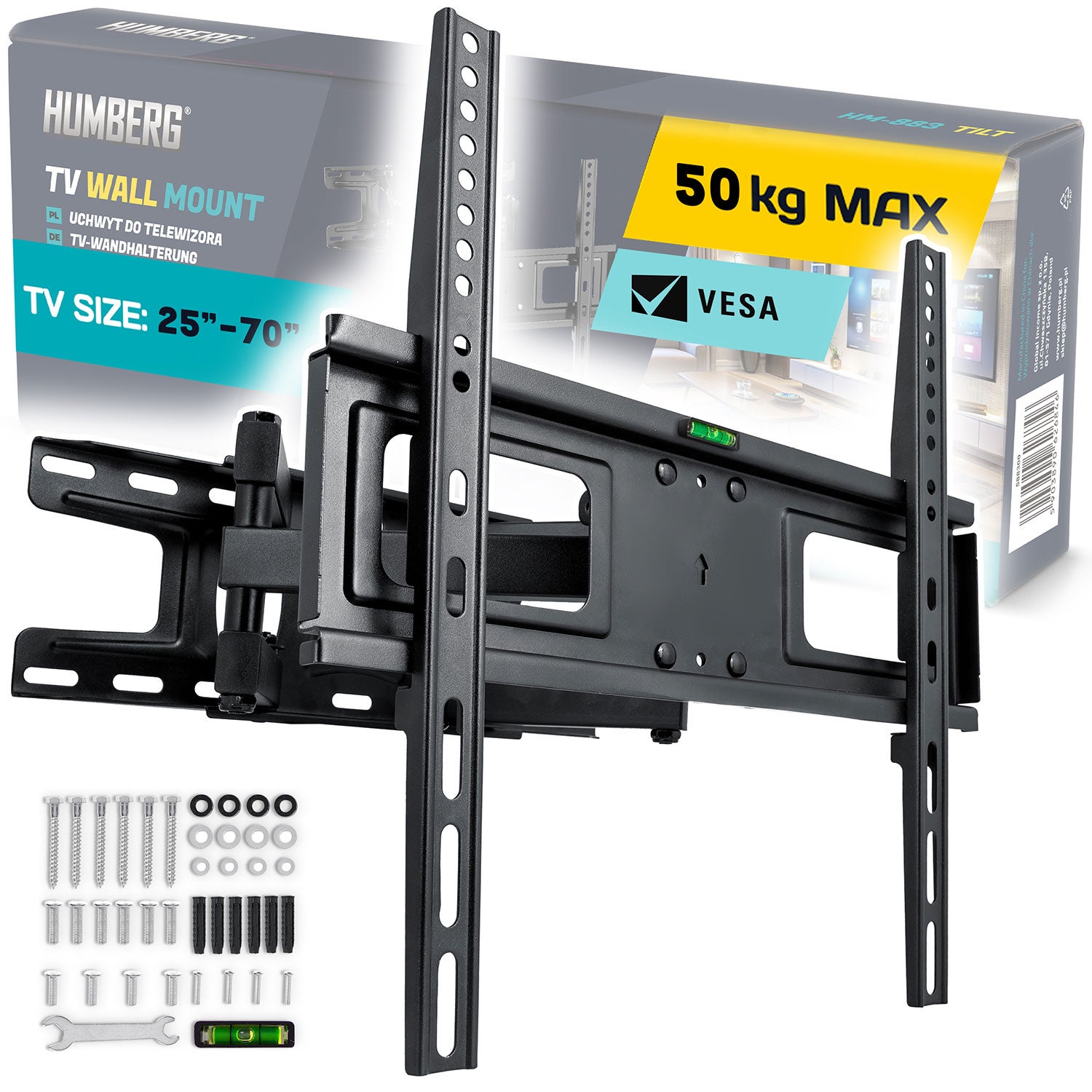 Uchwyt ścieny do telewizora Humberg HM-880 TV 25-70" do 50kg