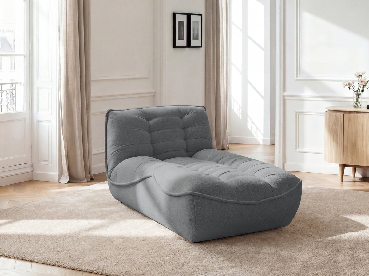 BOBOCHIC Méridienne pour canapé modulable SERENA tissu chiné Gris foncé ...