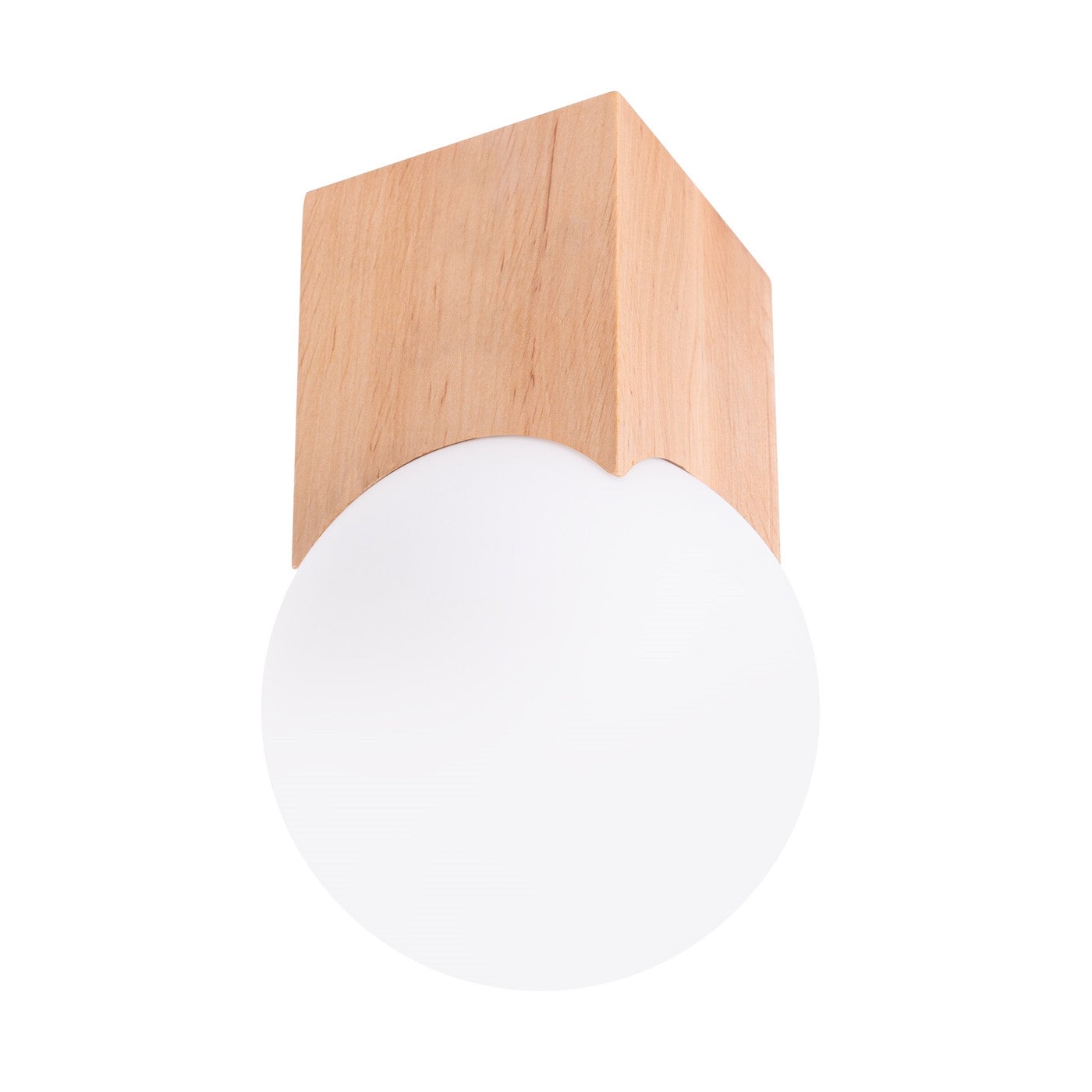 Lampa sufitowa SOLIS naturalne drewno-biała 1xG9x8W drewno wym:19x12x12cm IP20 Sollux Lighting