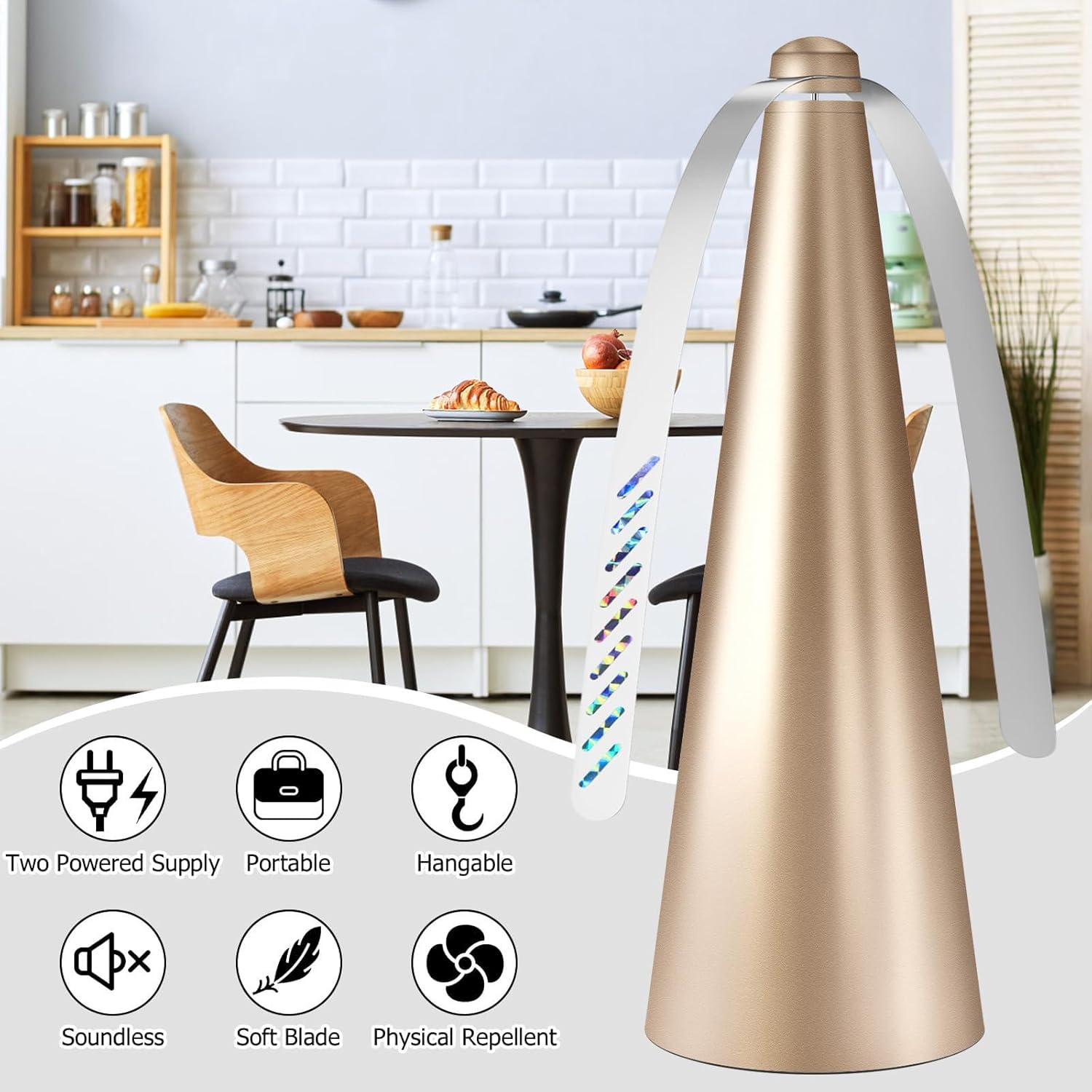 Leisurealeaneag Ventilateur Portable Anti-mouches Silencieux