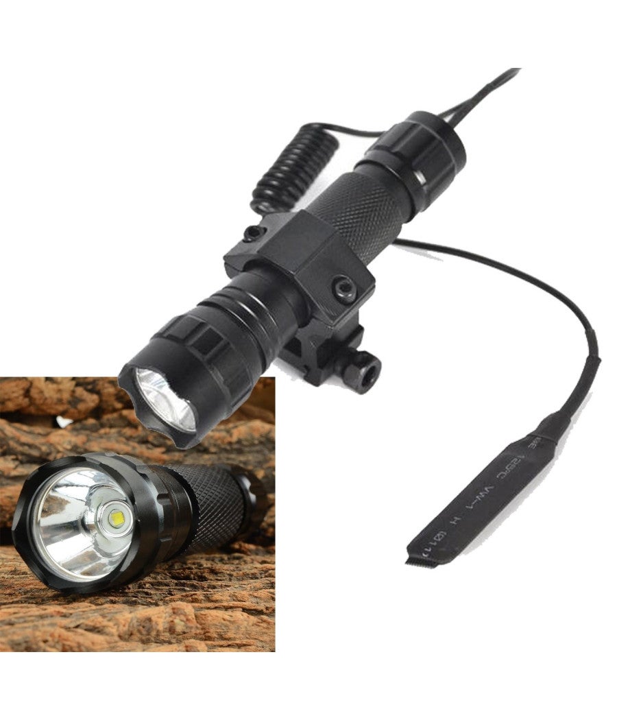 Torcia LED Potente Professionale Ricaricabile USB Type-C Alta Potenza Tattica Militare Campeggio Trekking Emergenza