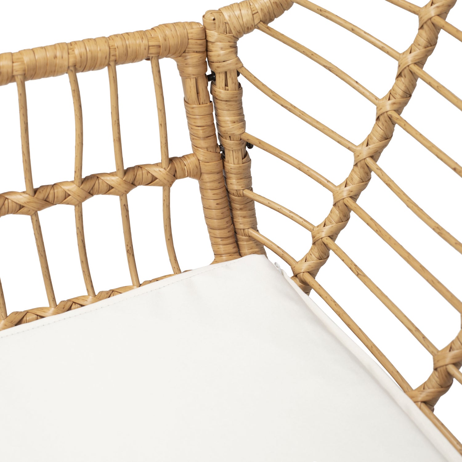 Zestaw mebli ogrodowych TIGA z plecionej żywicy, 4-osobowy - kremowe poduszki - 6