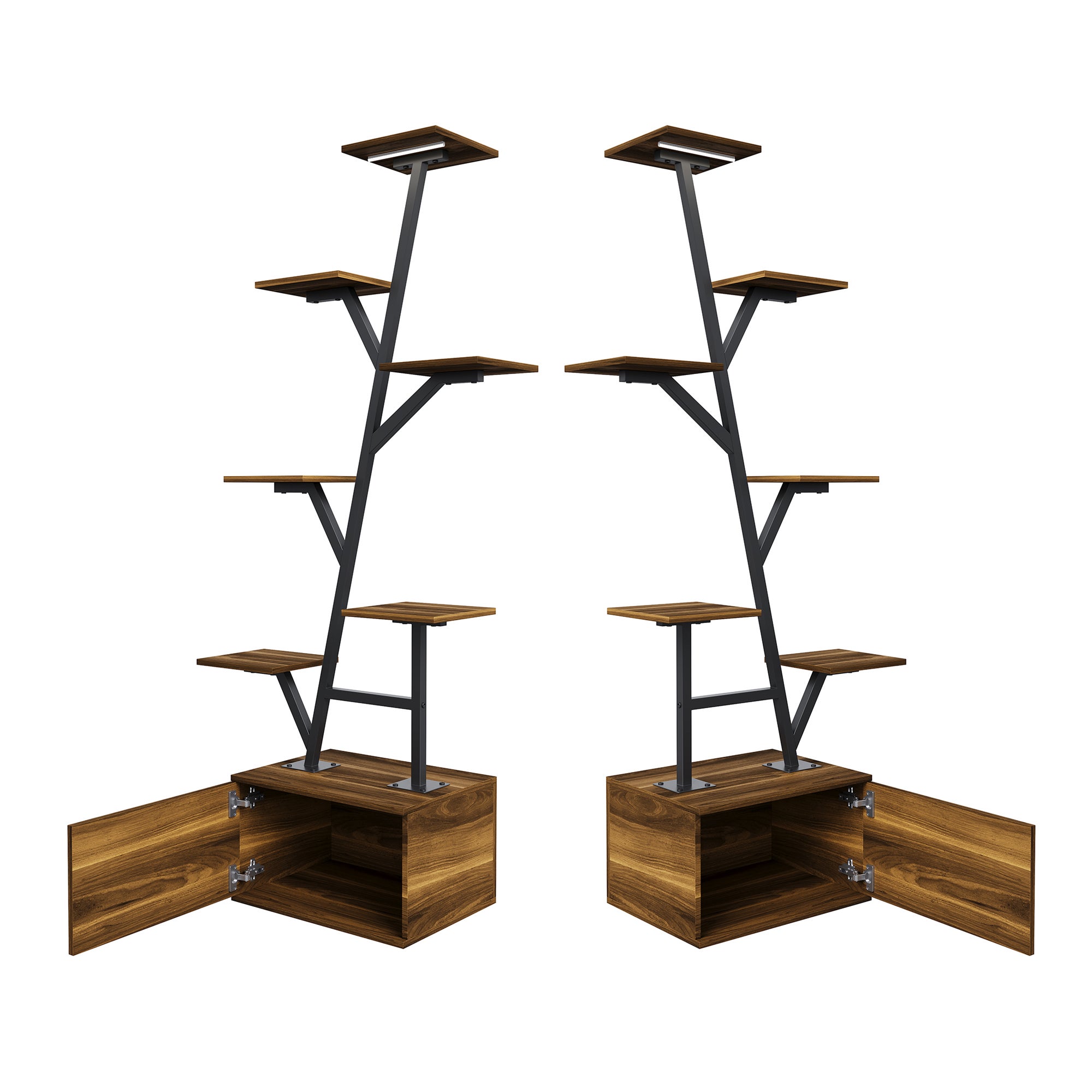Support Plantes Intérieur avec Lampe de Croissance, Lot de 2, Étagère Porte Plantes 12 Niveaux Métal, 140 cm de Haut pour Plante D'intérieur - 6