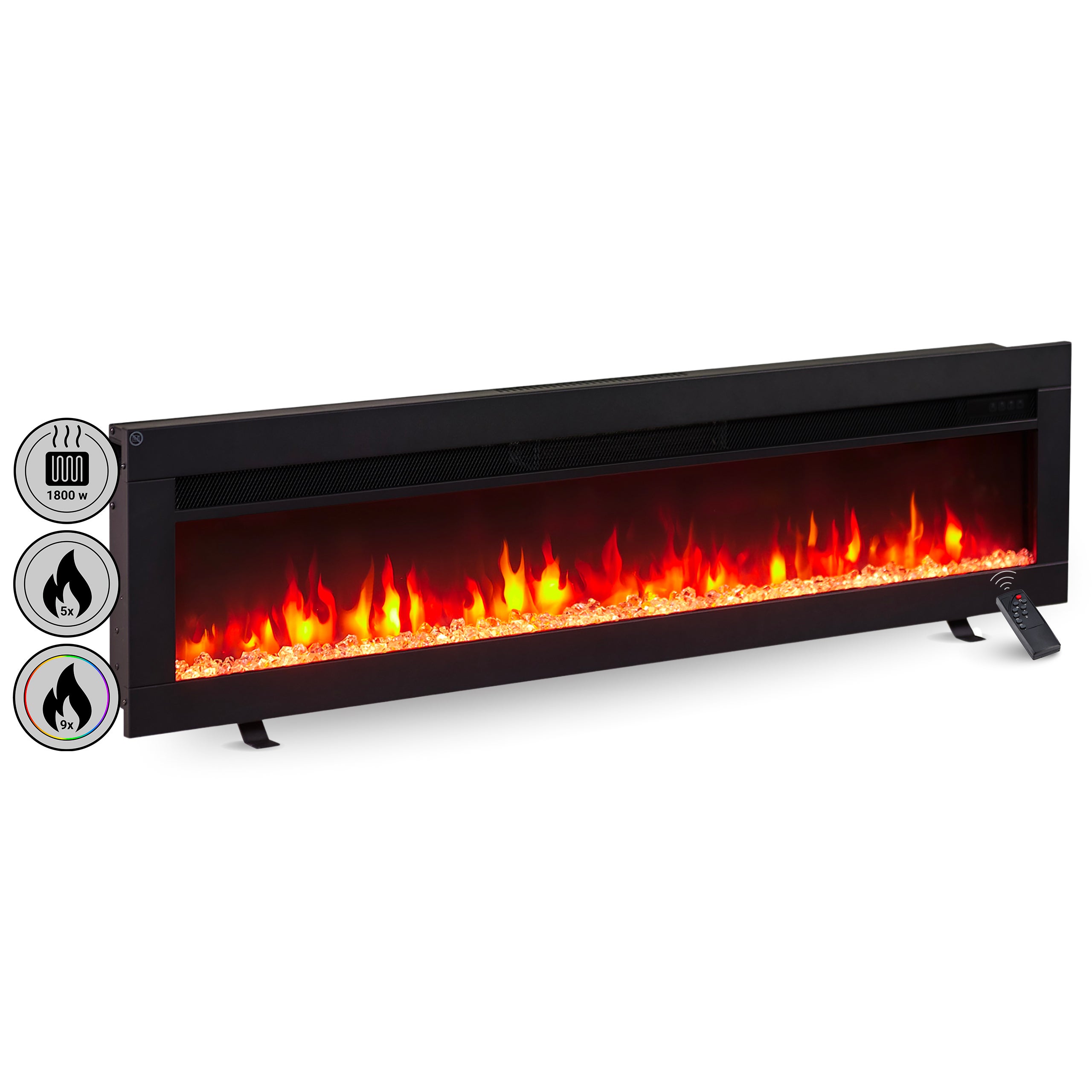 Chimenea eléctrica balderia agnes 50 - 3 en 1: chimenea de pie, mural o empotrable