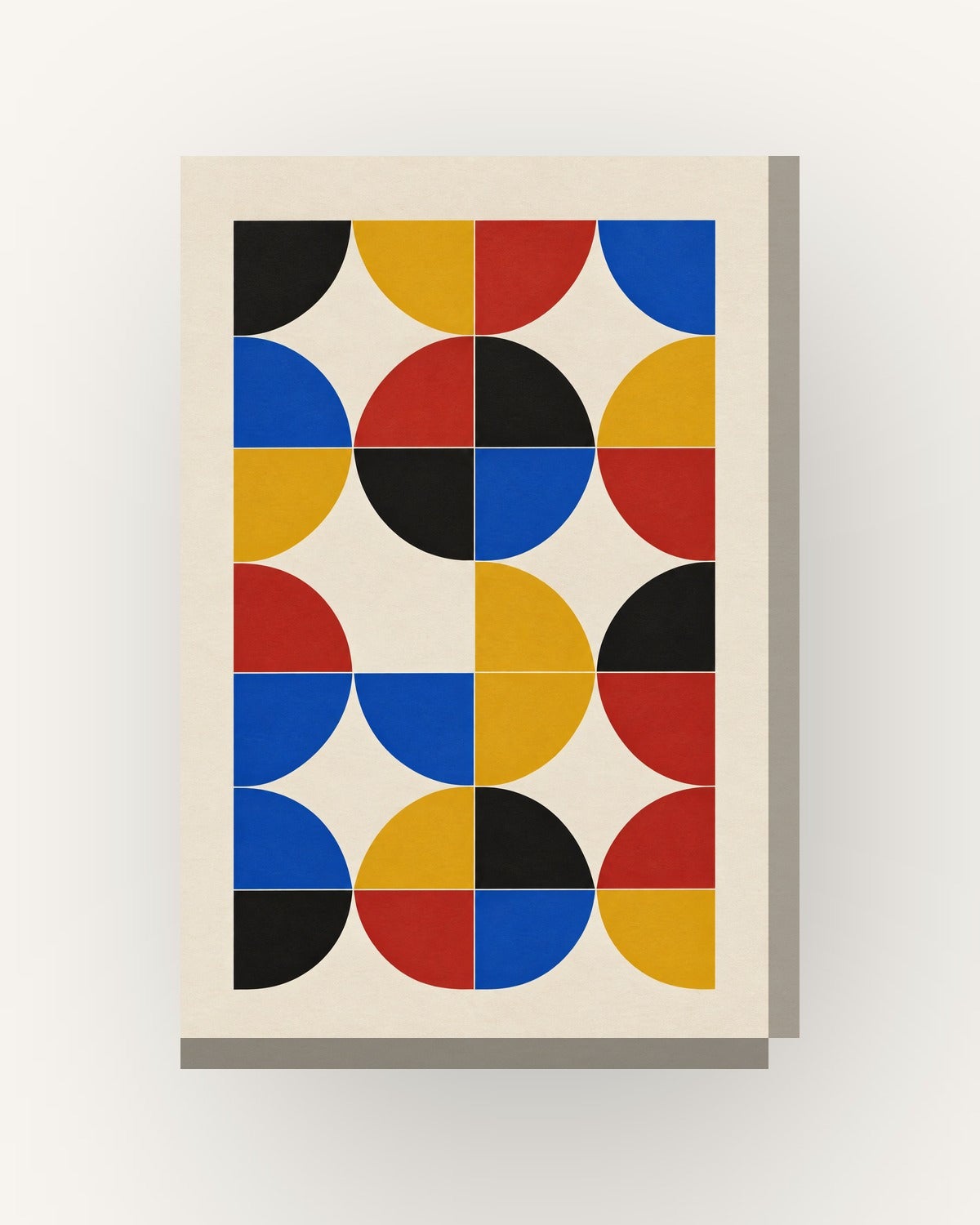 Tableau géométrique Bauhaus «Quartos» sur toile, châssis en bois de 2 ...