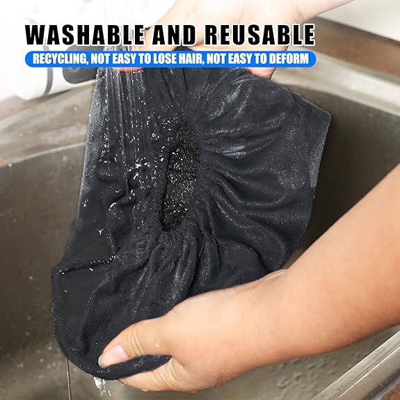 6 Paires(Noir) Surchaussures Lavable Couvre-Chaussure Anti Glisse Réutilisables Antidérapant Surchausson avec Flanelle Pantoufle - 3