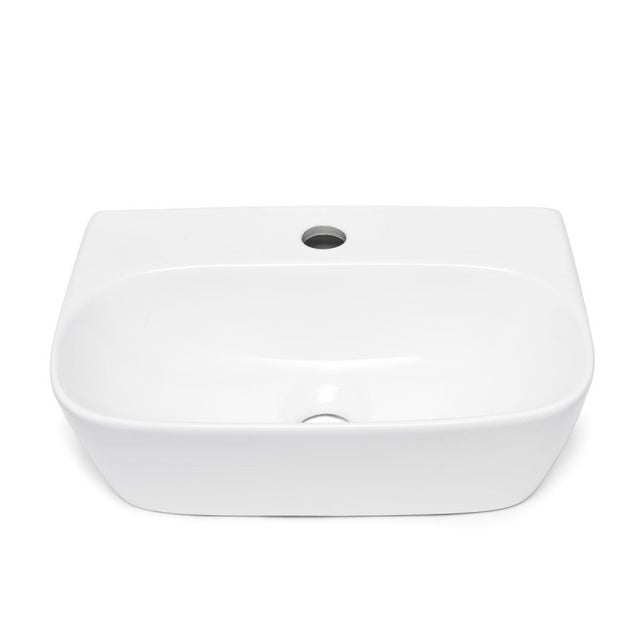 Lave-mains suspendu 43 x 30 cm blanc pour WC sans trop-plein SAT Brevis (SATBRE4330R)