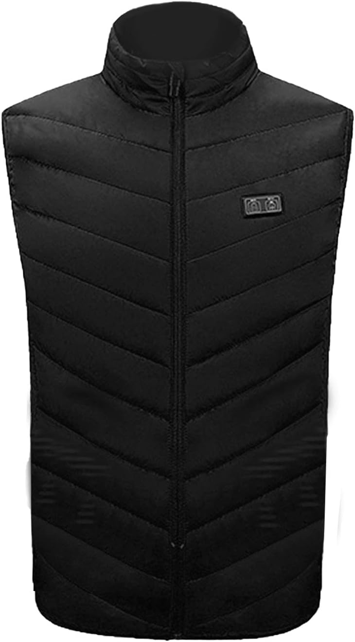 Gilet chauffant pour le corps, chauffage noir à neuf zones à double contrôle, connectivité USB, adapté aux hommes et aux femmes, 4XL noir - 4