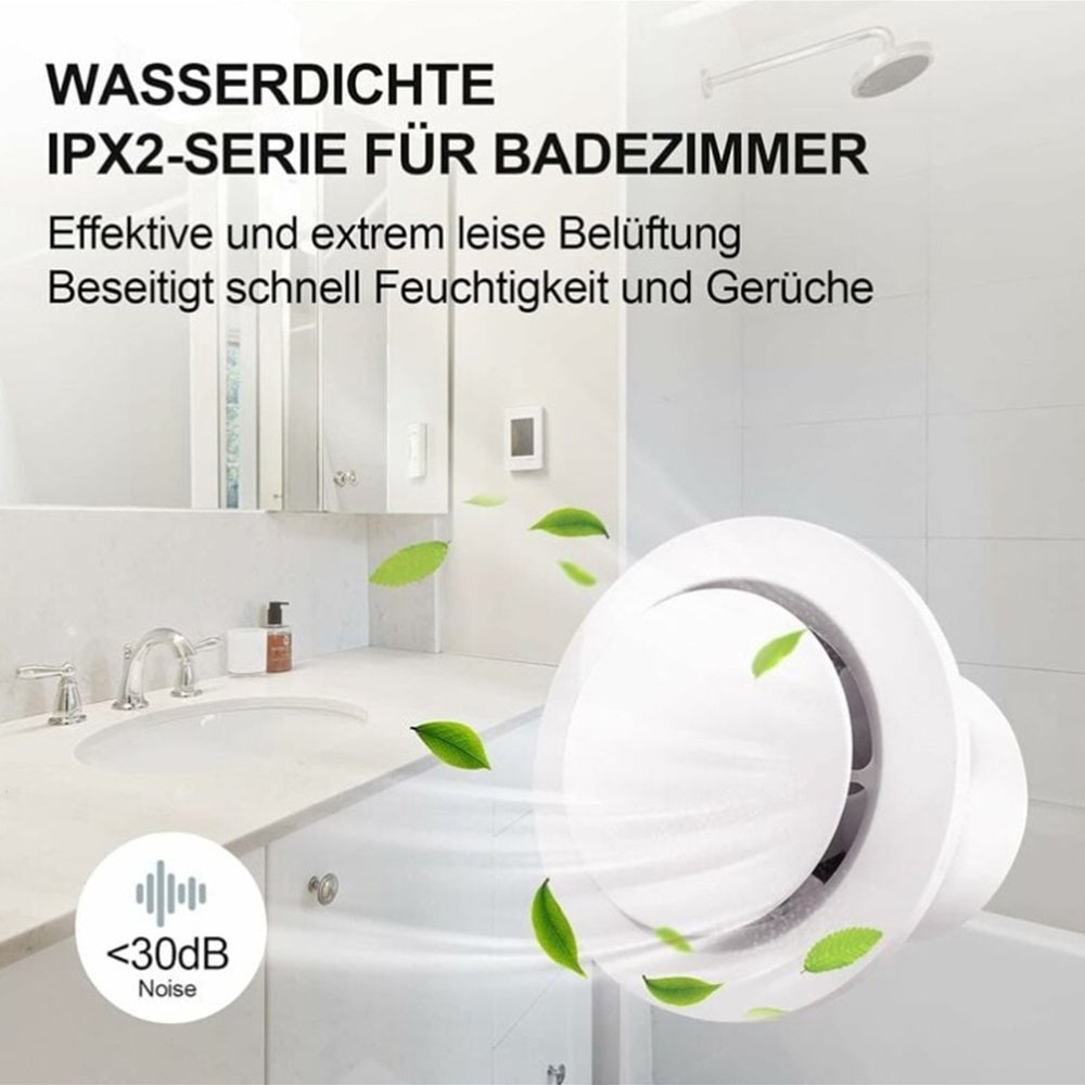 100mm Extracteur d'air 130m³/h 10W, avec Clapet Anti-Retour Ventilateur d'extraction à fort débit d'air, Économe en énergie (4 inch) - 4