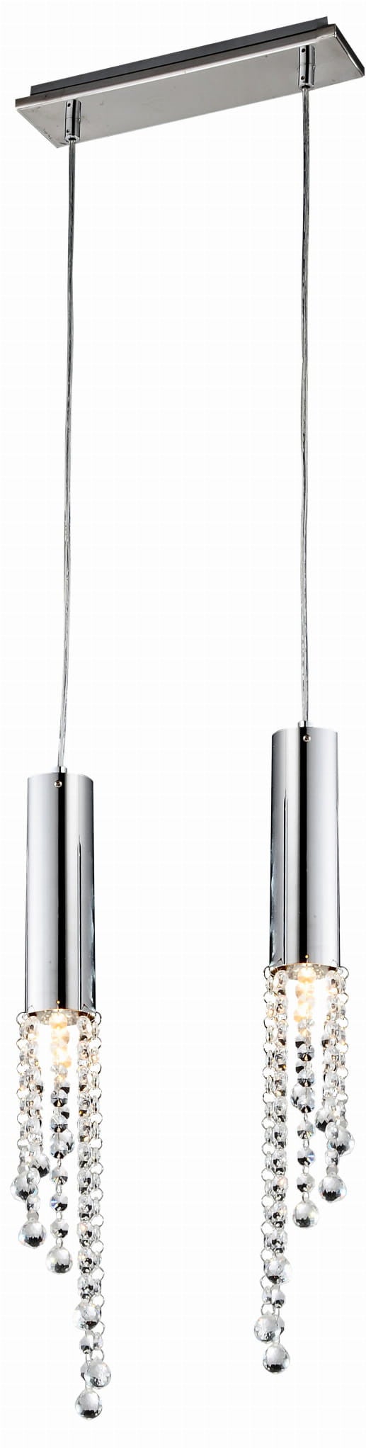 Lampa wisząca DUERO chromowana-przezroczysta 2 x GU10 x 3W wym: 100 x 31 x 5 cm Candellux