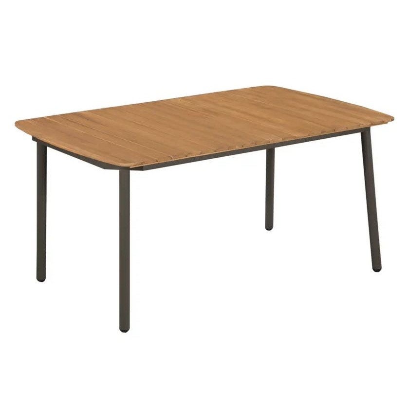 Table de jardin acacia massif clair et pieds métal Dyson | Leroy Merlin