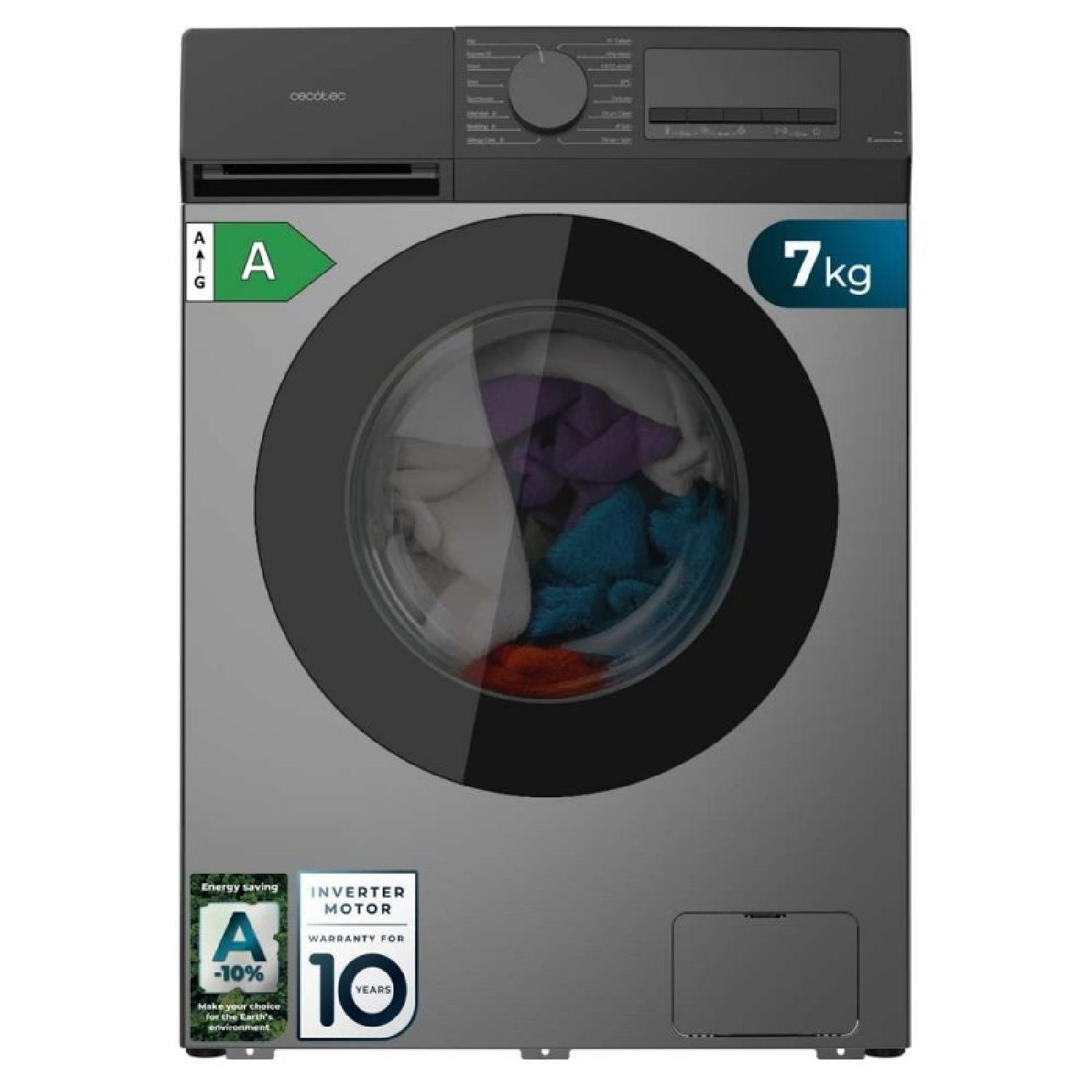 Lavadora Bolero DressCode 7450 Inverter Carga Frontal 7 kg 1200 rpm A-10% Acero Inoxidable - Imagen 2