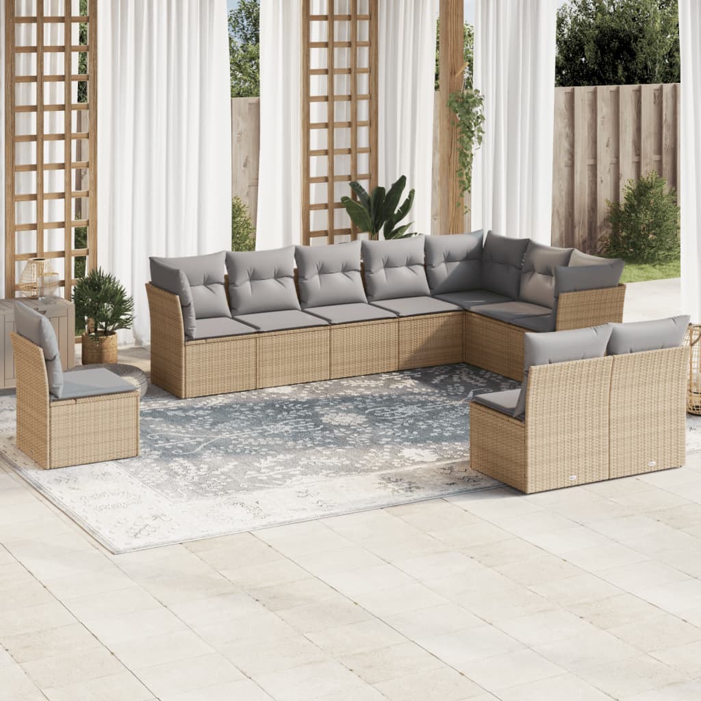 vidaXL Salon de jardin avec coussins 5 pcs beige résine tressée3267249