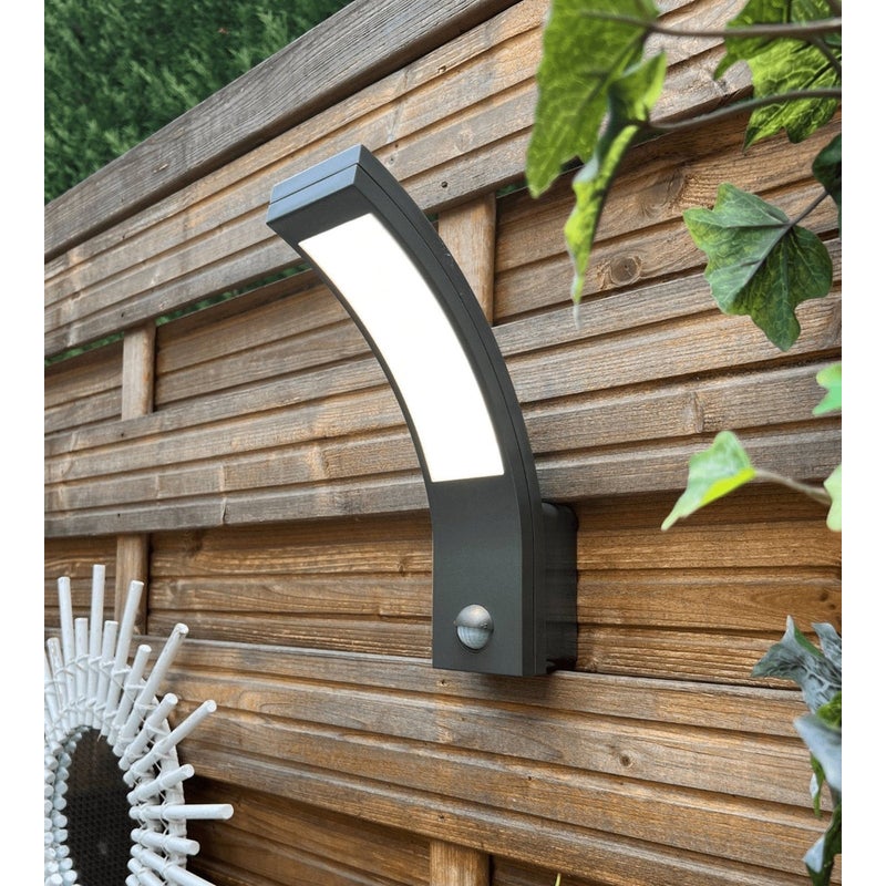 Oprawa PARIS, LED, 10W, 900lm, 4000 K, AC220-240V, IP54, 140°, 9m, czujnik ruchu, grafitowy