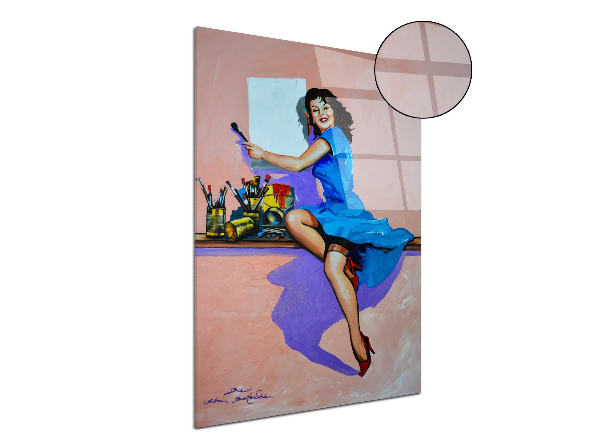 Reproduction peinture sur plexiglas imprimée Pin Up Leroy Merlin — free download
