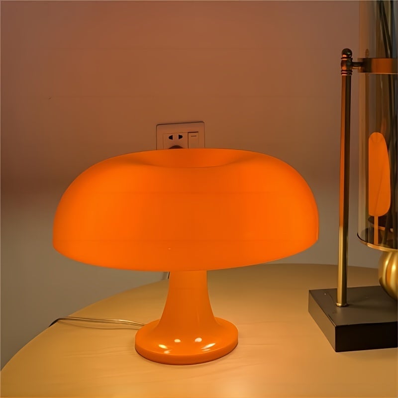 Fil USB contrôlé tricolore, lampe de table champignon LED, chambre chevet salon éclairage décoratif lampe de table simple moderne, orange - 3