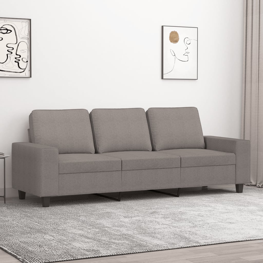 Canapé à 3 places Taupe 180 cm Tissu microfibre vidaXL | Leroy Merlin