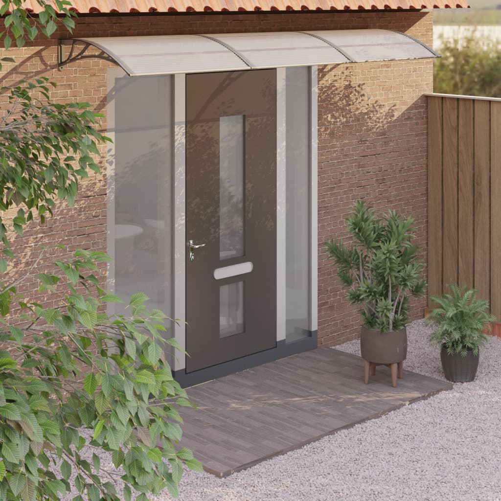 Toldo puerta gris 300x80 policarbonato