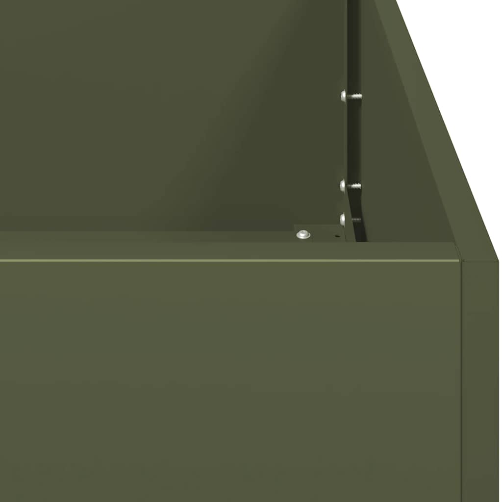 Maison Exclusive - Jardinière vert olive 100x100x40 cm acier - 7