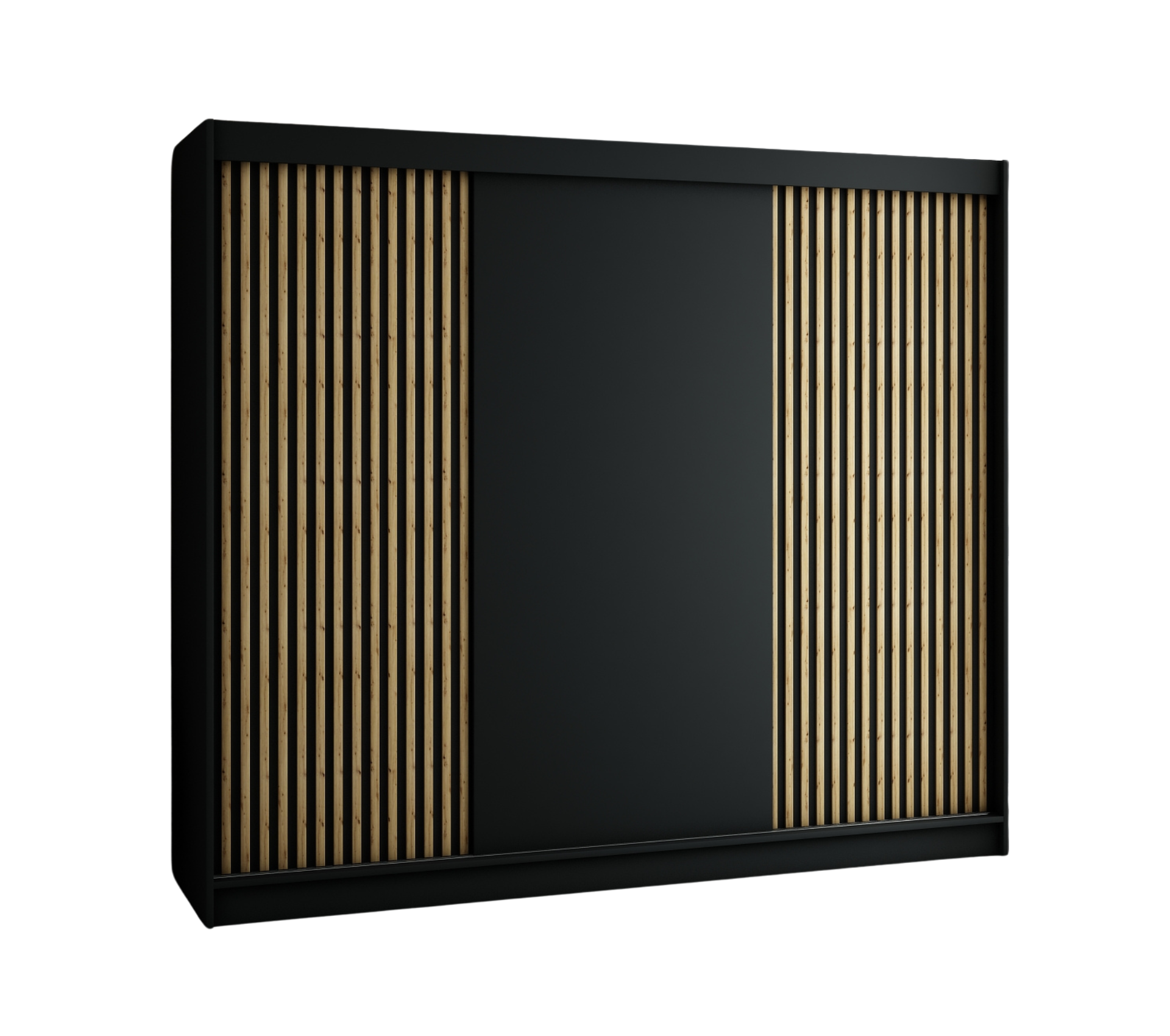 Szafa przesuwna garderoba LAMELO 250 x 62 x 200 cm Czarny - Abiks Meble