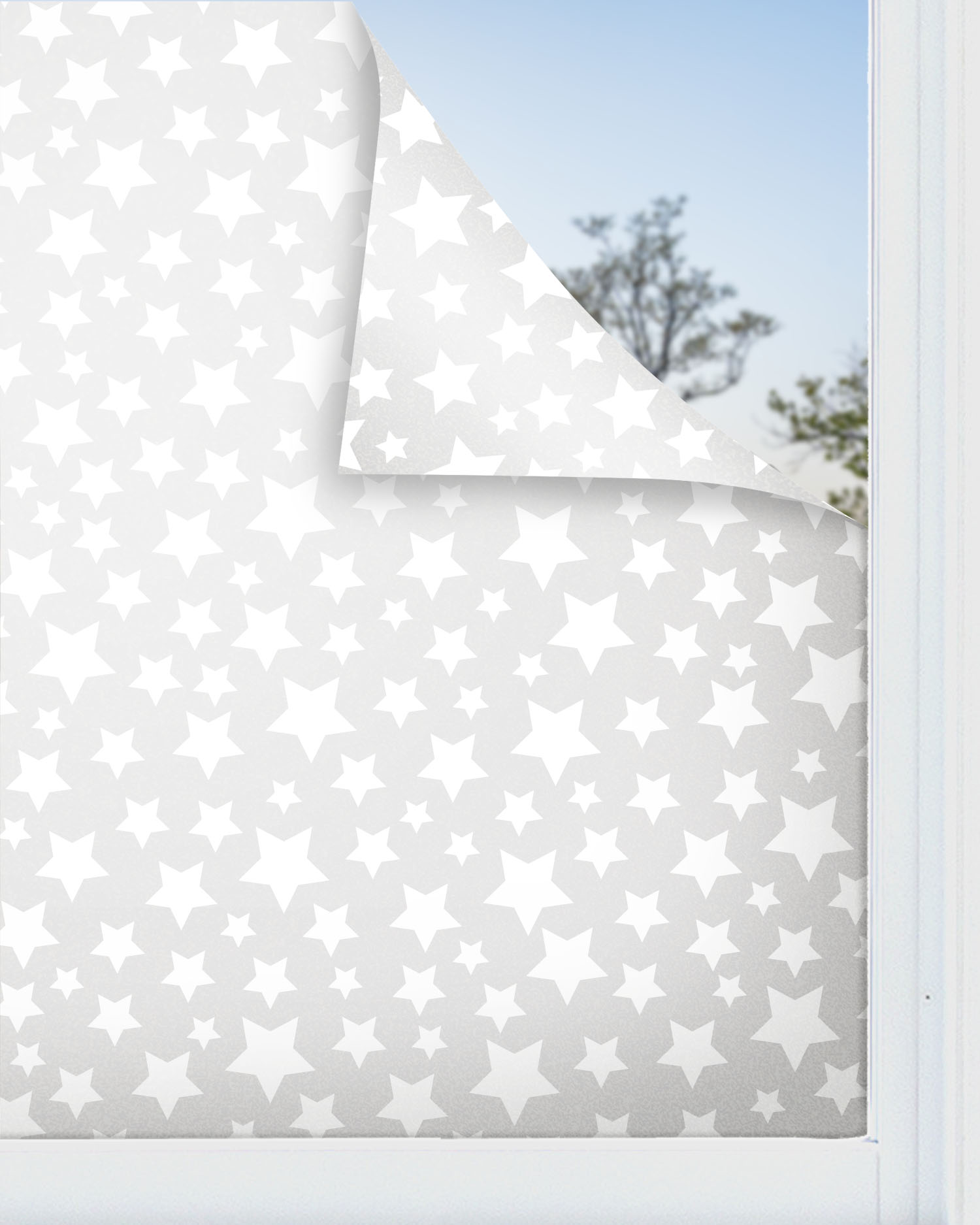 Panorama vinilo para ventanas estrellas color gris 39x200 cm - vinilos adhesivo para cristal - pegatina opaca - vinilo translúcido