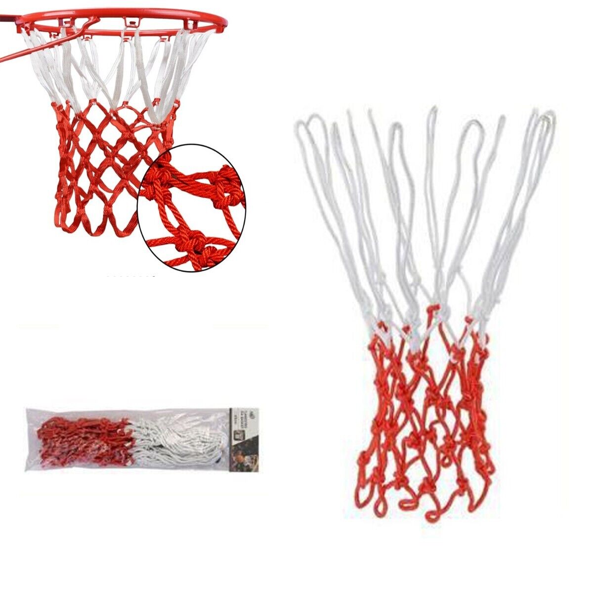 FILET DE REMPLACEMENT TRESSÉ POUR PANIER DE BASKET-BALL 48CM ROUGE ET ...