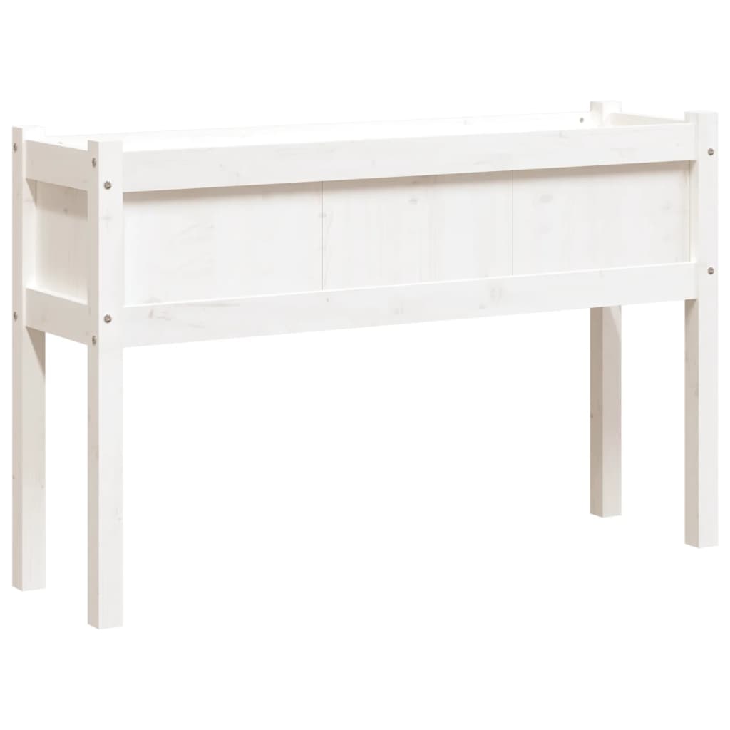 2 pcs Jardinière，Bac à fleurss avec pieds blanc bois de pin massif CWV23357 - 4