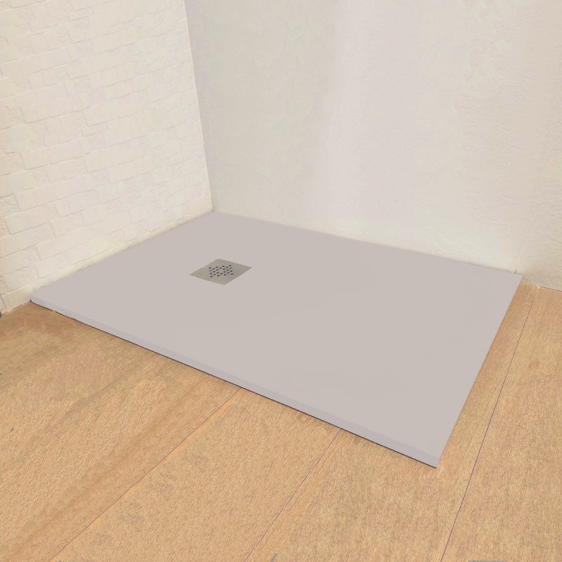 Piatto doccia in resina VALENCIA Finitura Ardesia 100x110 Grigio Chiaro - 7