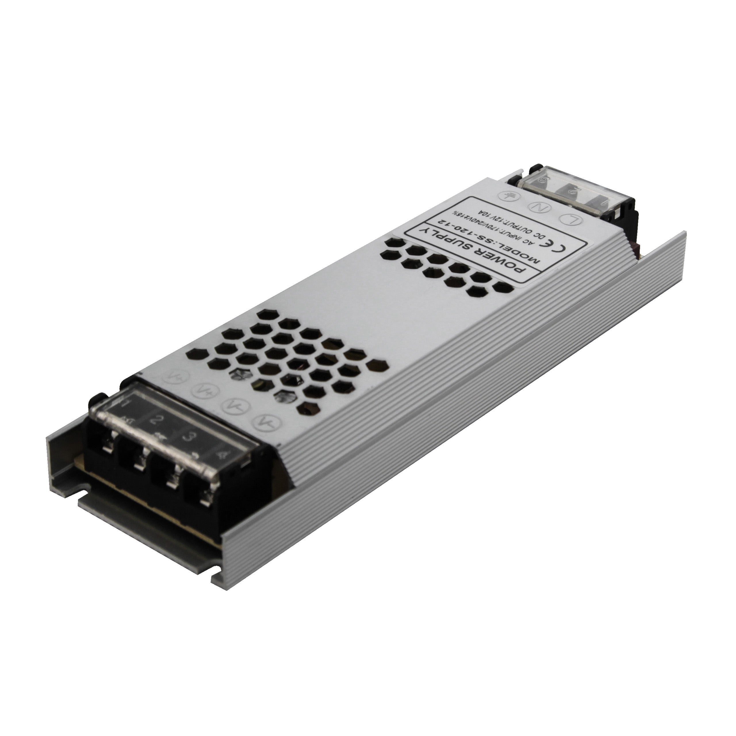 Zasilacz LED Flat 12V 120W 10A AC190-240V 168x53x22mm pasywne chłodzenie zabezpieczenia MasterLED