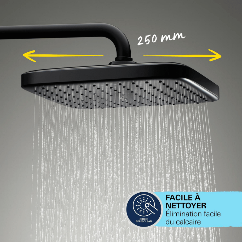 Colonne de douche GROHE Vitalio Comfort 250 avec inverseur manuel Noir - 5