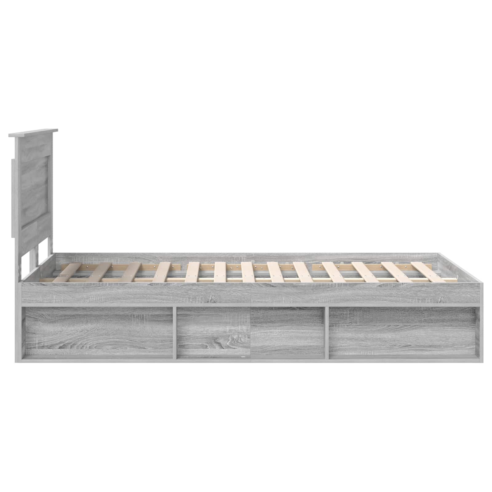 Cadre de lit avec tiroir, gris, 120 x 190 cm, pin massif - 8
