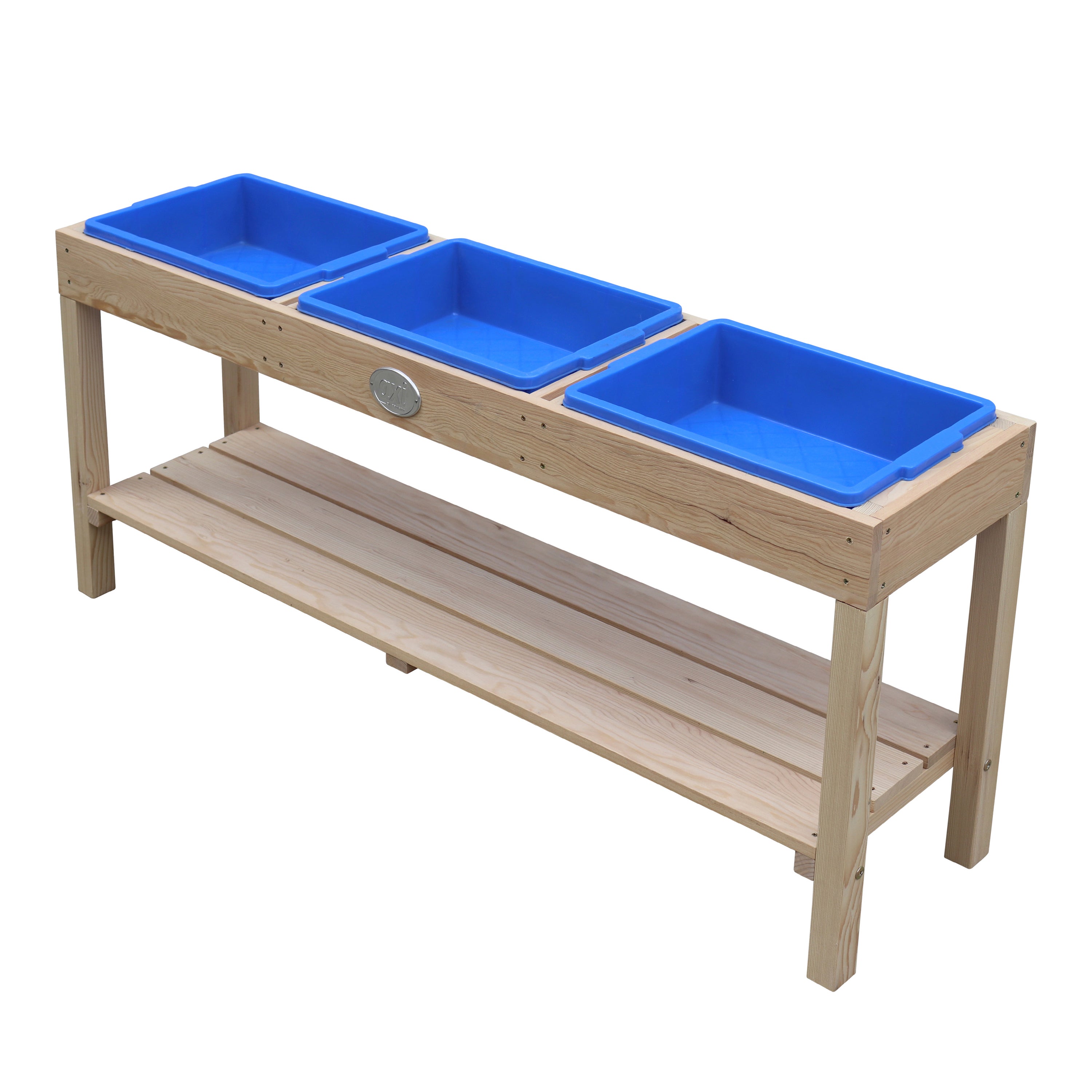 Axi Table À Sable Et Eau En Bois -124 X 50 Cm | Table D'Activité Avec 3 Récipients Et Une Étagère - 2