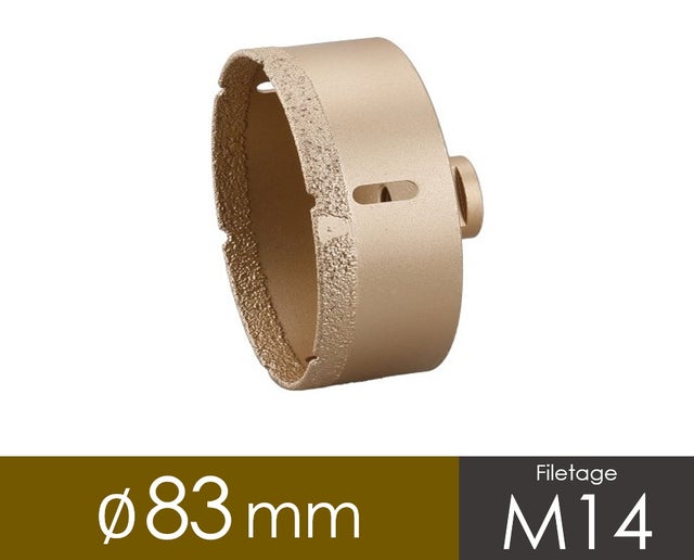 Trépan diamanté 83mm pour meuleuse avec filetage M14 - Usage professionnel