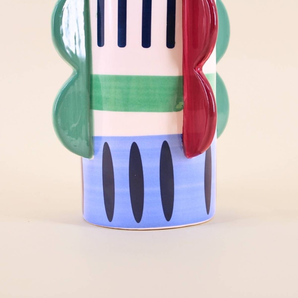 Vase imprimé coloré avec ailettes 28cm - Ornami - 4