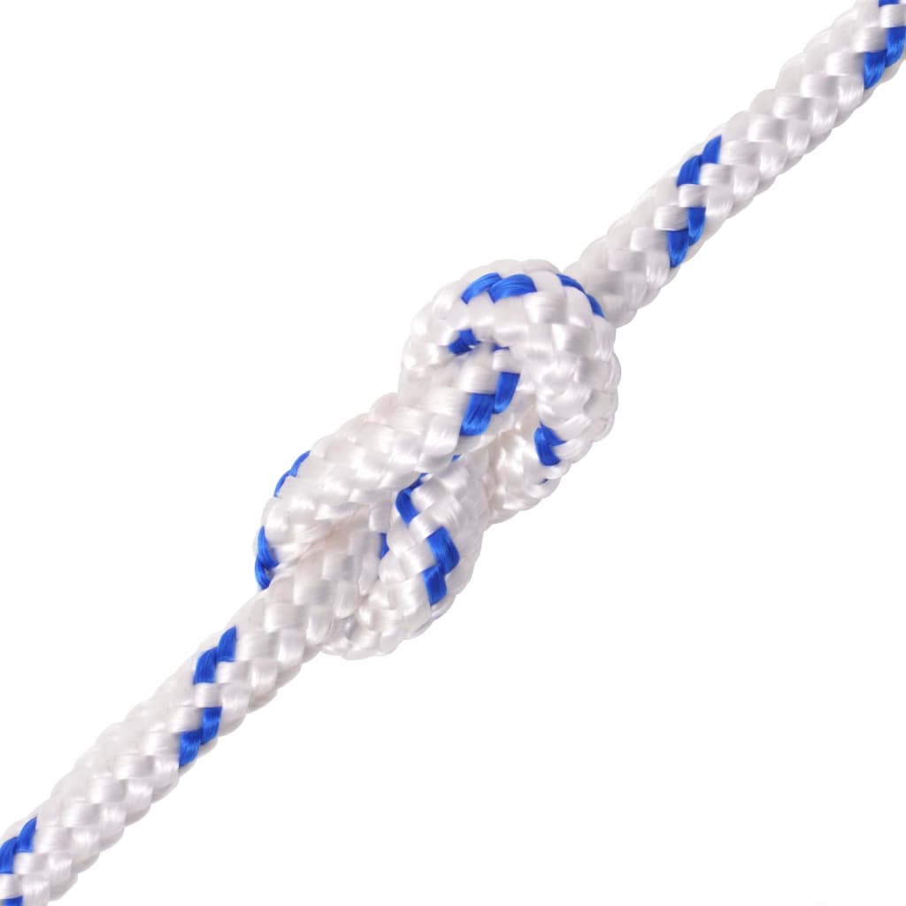 Corde D'amarrage Marine – Polypropylène 14 Mm X 50 M – Flottante, Résistante UV, Intempéries – 85 G/m – Blanc