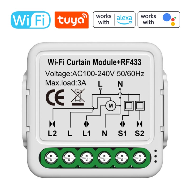 Module de rideau intelligent Tuya WIFI, interrupteur pour store ...