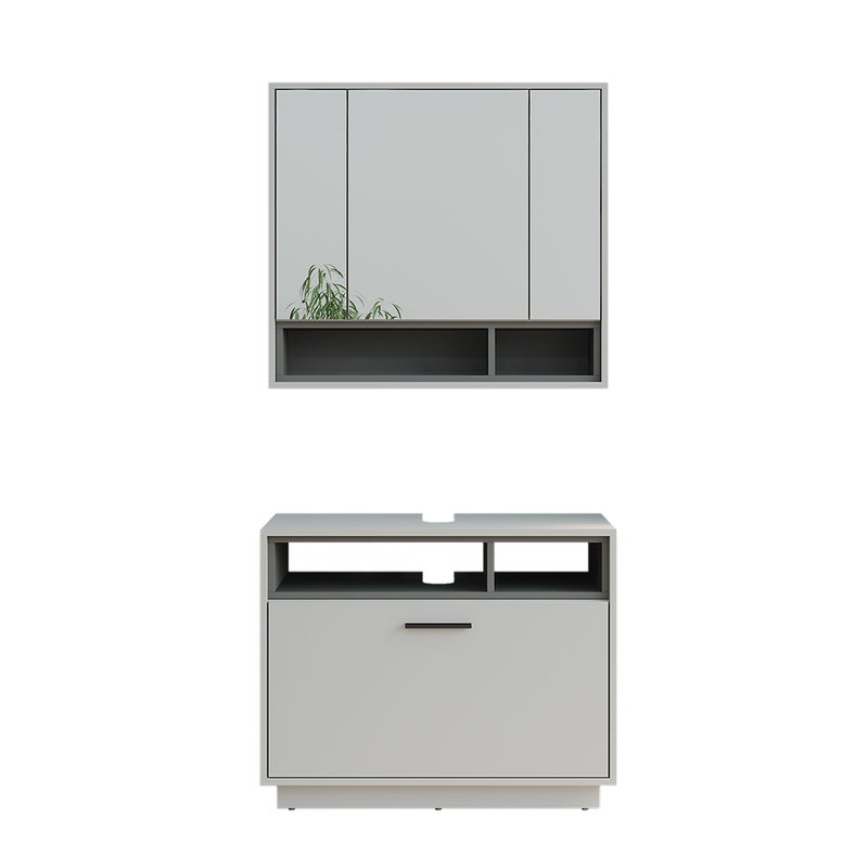 Vicco Zestaw mebli łazienkowych Beatrice, Szary/antracyt, 2 części