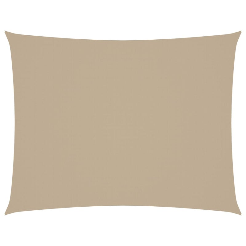 Prostokątny żagiel przeciwsłoneczny z beżowej tkaniny Oxford, 6 x 7 m