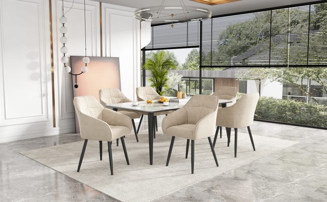 JYMTOM - Sedie per sala da pranzo con spesso tessuto in velluto, seduta imbottita, gambe in metallo, braccioli e schienale, sedia angolare per salotto (colore giallo, 2 JYMTOM - Sedie per sala da pranzo con spesso tessuto in velluto, seduta imbottita, gambe in metallo, braccioli e schienale, sedia angolare per salotto (colore giallo, 2