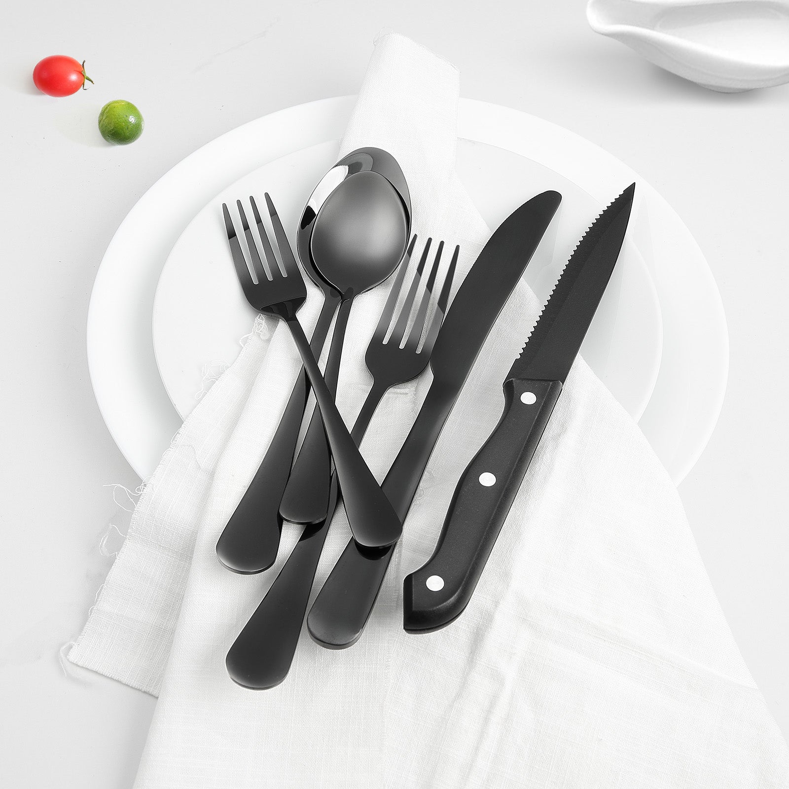 Juego de Cubiertos 48 Piezas,VEVOR Cubertería Acero Inoxidable Alimentario,Acabado Espejo,Lavable en Lavavajillas,Cuchillos para Carne,Tenedor - 8