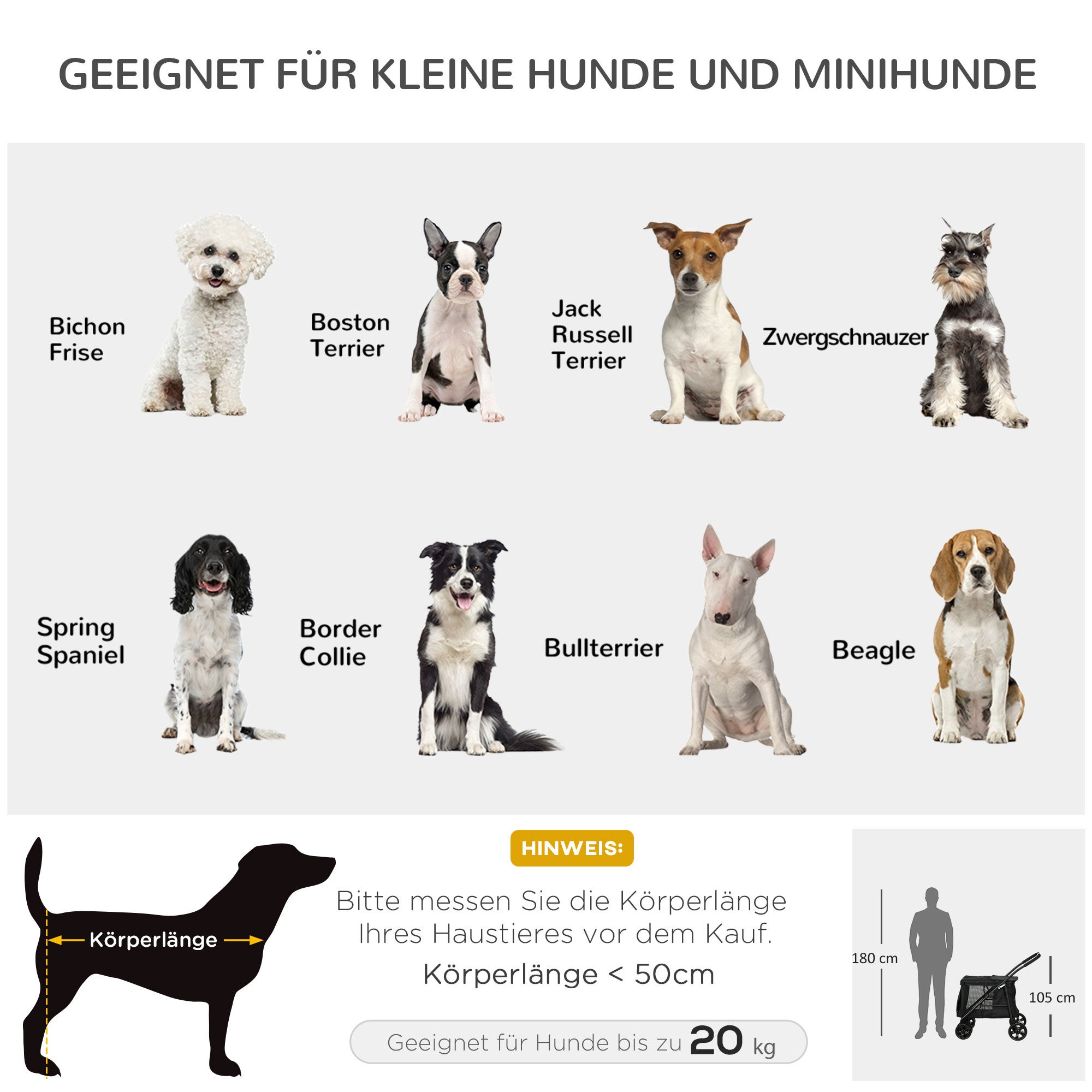 PawHut cochecito plegable para perros hasta 20 kg, tejido Oxford negro, con bolsillos laterales, ventanas de malla y frenos - 6