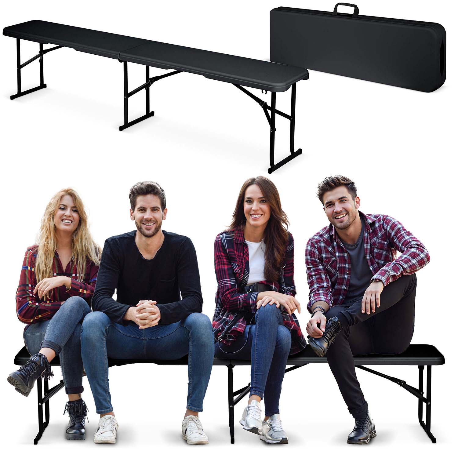 Ławka składana ogrodowa Plonos PL-402 cateringowa turystyczna rozkładana 180 cm