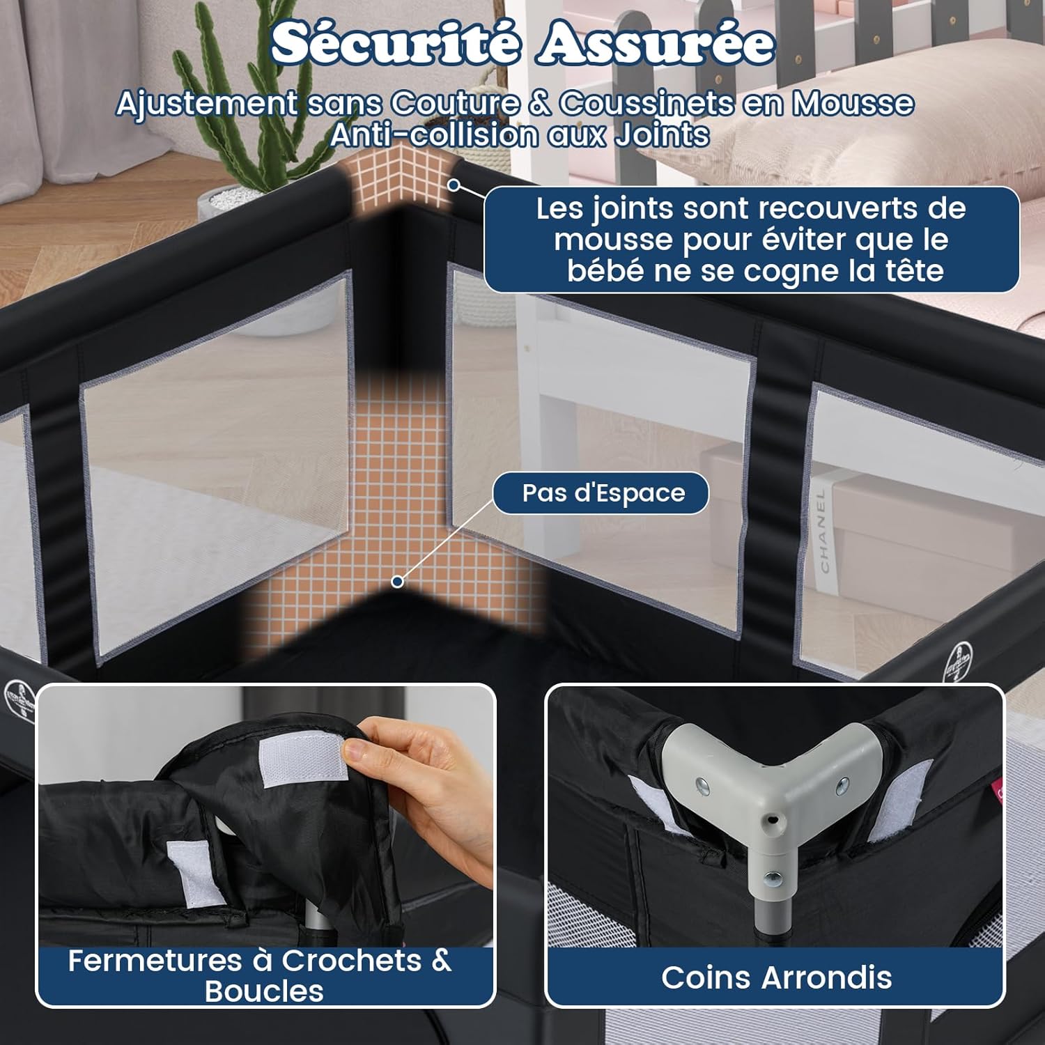 Parque infantil plegable para bebés de 150 x 150 cm, modular con 50 bolas de océano, 4 asas, malla transpirable y bolsa de transporte. centro de activ