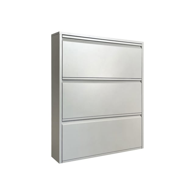 Scarpiera bianca moderna a 3 Ante in metallo salvaspazio