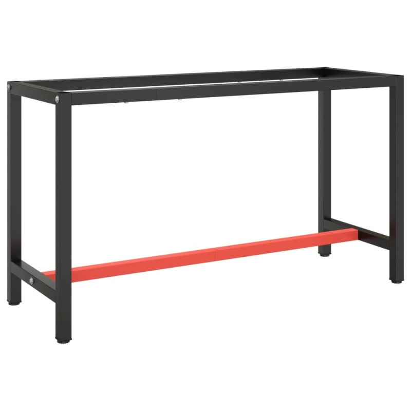 Rama do stołu roboczego, czerwono-czarna, 140x50x79 cm, metal vidaXL