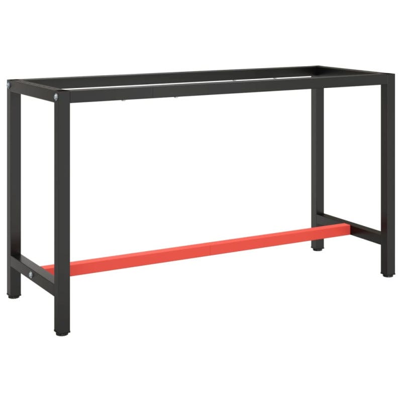 Cadre De Banc De Travail Métal 120x57x79 Cm Noir Et Rouge - Pieds Table Robuste